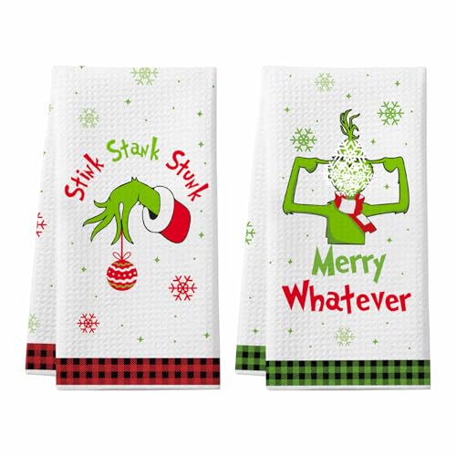 Homythe Weihnachten Küchentücher, 2 Pack Lustigen Urlaub...