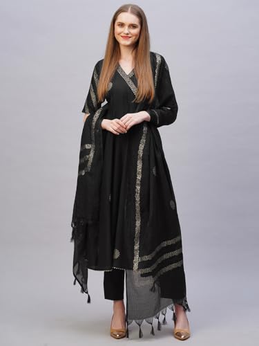 Image of ANNI Designer Rayon Blend Women Kurta Set with Pant & Dupatta