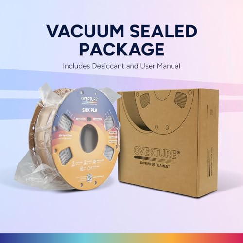 Image of OVERTURE Silk PLA Dual Color Filament 1.75mm, Bi-Color Shiny PLA Finish, Smooth & Glossy, 1kg Spool (2.2lbs), Ideal for Cosplay Jewelry & Home Decor (Silk Blue-Silver)
