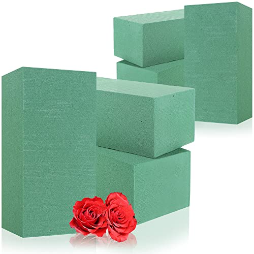 com-four® 6X Steckmasse für Blumengestecke - Steckschaum für Frischblumen - Steckschwamm zum Basteln für Hochzeit und Geburtstag (006 Stück - Frischblumen)