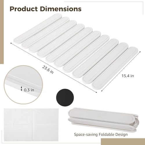 Tapete de piedra para secar platos grande y plegable con base de malla 5