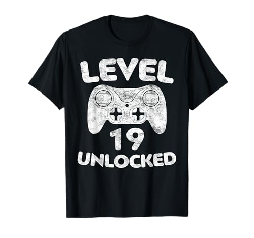 Level 19 Unlocked Shirt Men Women 19th Video Gamer Birthday T-Shirt