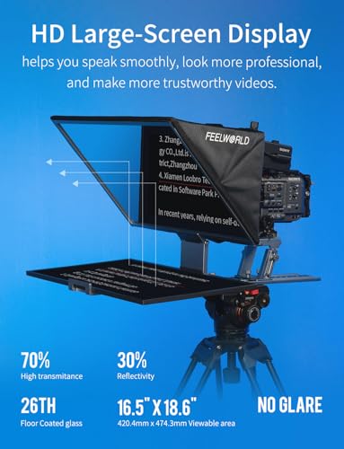 Image of FEELWORLD TP21 21 inch Professional Teleprompter for Up to 21 inch Tablet ipad