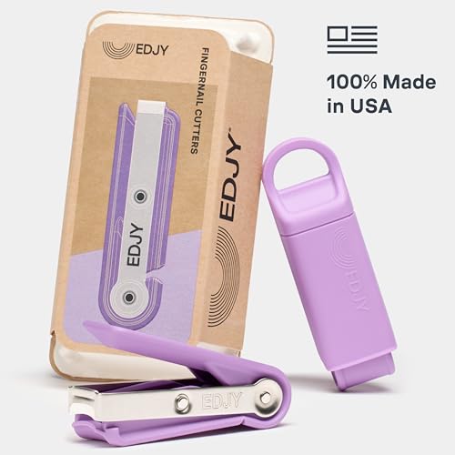 Image of EDJY Fingernail Cutter - Precision Stainless Steel Nail Cutter for Fingernails | Sharp Blade, Ergonomic Design, Durable & Rust-Resistant | Ideal for Men and Women | Lilac