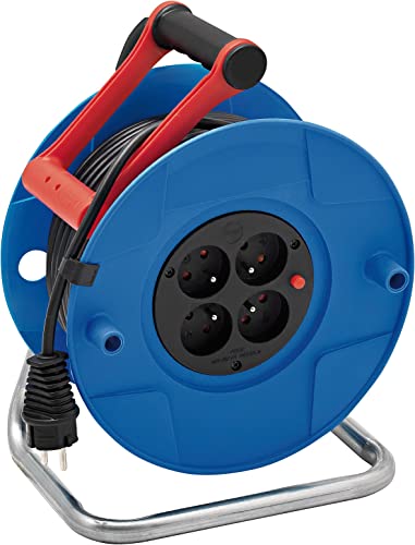 Brennenstuhl Enrouleur de câble Standard S 50m (Cablepilot), Fabrication Française Bleu