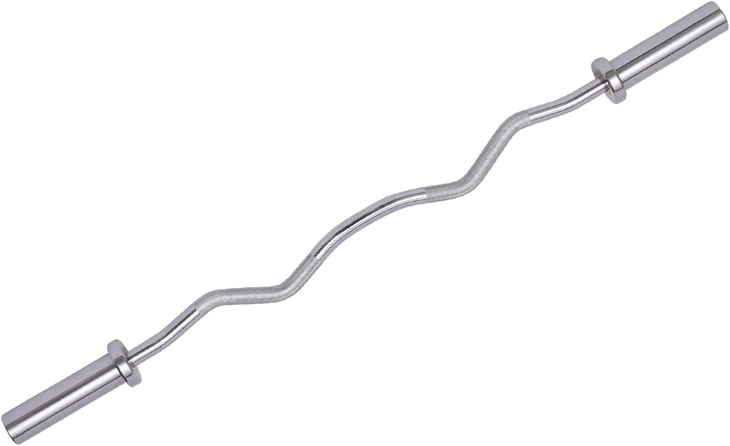 Fitvids Olympic EZ Curl Barbell Bar 47", 2-Inch Curl Bar for Weight Lifting, Hip Thrusts, Squat, Biceps-Home Gym Weight Bars