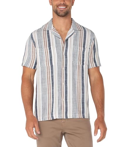 Liverpool Men's Short Sleeve Button Up Camp Shirt