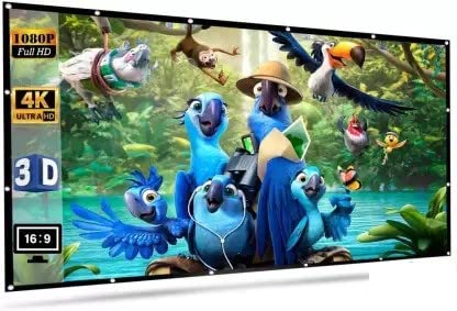 Image of SAVSOL 150 Inch 16:9 HD Projector Screen, Portable Widescreen Foldable Anti-Crease Indoor Outdoor Projector Movies Screen for Home Theater Support (10 Ft (W) x 8 Ft (H))