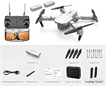 4K HD Camera Mini Drone, Foldable FPV Drone for Kids and Beginners with Altitude Hold, Gesture Selfie, One Key Return, Emergency Stop, 3D Flips, Waypoint Fly, 2 Battery