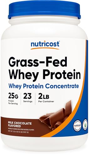 Nutricost Grass-Fed Whey Protein Concentrate Powder (Chocolate) 2LBS: retailer-supplied image