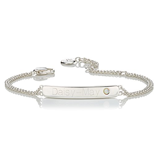personnalisé d'octobre Opale Pierre de naissance Bracelet Identité | Molly Brown London