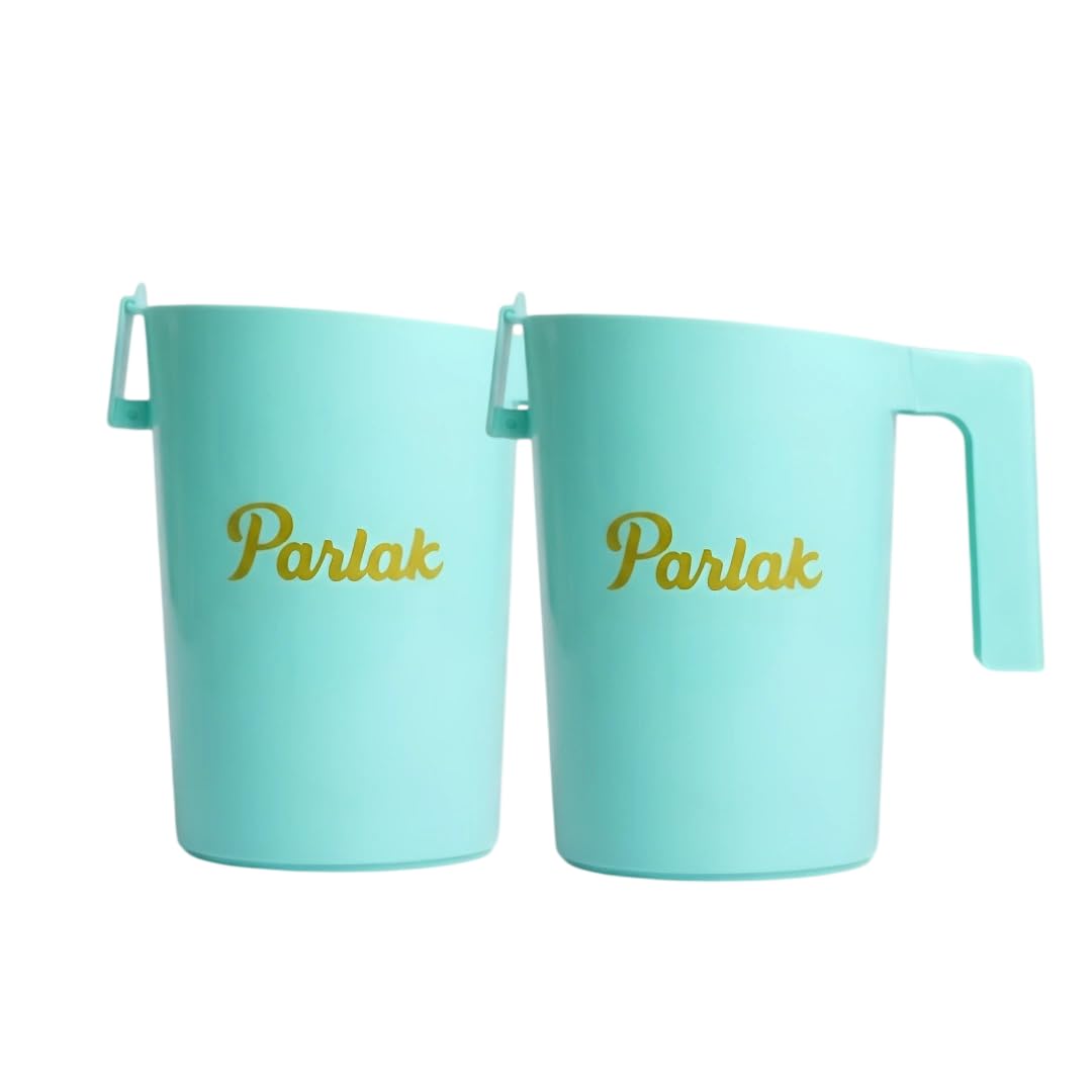 Milk and Oil Packet Holder, Black Plastic Kitchen Organizer with Handle, Cylindrical Spill-Proof Pouring Container (Green, Large combo)-image-2