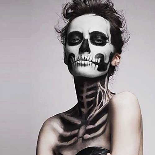 Meicoly Black Cream Face Body Paint,2.1Oz Water Soluble Non-Toxic Hypoallergenic,Smudge-Proof Liquid Full Body Paint, For Halloween Sfx Special Effects Cosplay Clown Makeup Fantasy,Black #TOP3