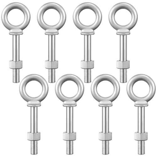 Image of LEIFIDE 8 Pack 3 /4 inch x 4-1 /2 inch Shoulder Eye Bolts with Nuts, Hot Dip Galvanized Eye Bolts for Lifting, Anchor Point Rigging, Fence, Canopy, Ac Mounting