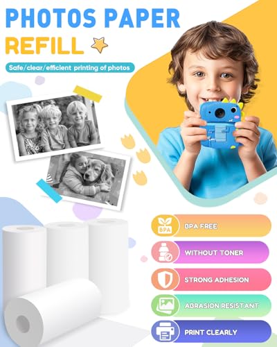 Prysyedawn Kids Instant Camera with Printing Paper, Printing Camera Refill Thermal Paper 10 Rolls, BPA Free - image 2