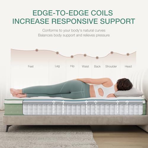 Image of Novilla King Size Mattress, 10 Inch Hybrid Mattress, Gel Memory Foam & Individually Wrapped Pocket Coils Innerspring for Cozy Sleep, King Mattresses in a Box, Medium Firm with Pillow Top
