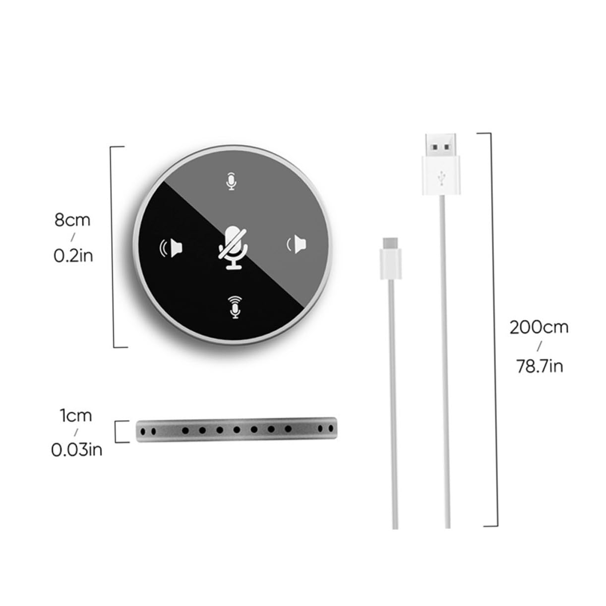 ibasenice Microphone Omnidirectionnel pour Chat De Jeu Enregistrement Conférence Téléphonique De Bureau Léger Noir