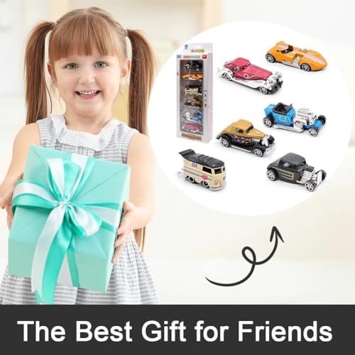 Image of Exclusive Collection of Play Set 10 pcs Toy Vehichals Play Set Metal Die Cast Mini Racers Cars for Kids (Vintage Metal Cars 6 Pcs)