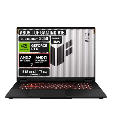 ASUS TUF Gaming A16/ 16" 144Hz / AMD Ryzen 7 /RTX 5050 (GDDR6) | 16GB RAM/ 1TB SSD//Teclado en Español (Garantía y Servicio en México) (Modelo 2026)