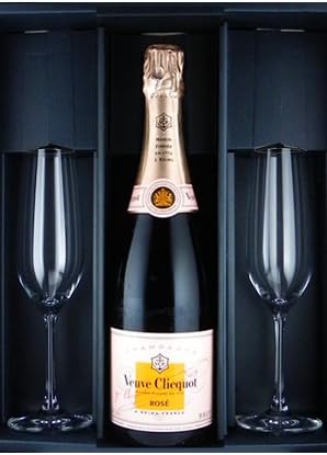 Amazon Co Jp シャンパン グラス付きセット ヴーヴ クリコ ポンサルダン ローズ ラベル Nv ヴィーニャ フルートシャンパン2脚 トリタンクリスタル ギフトボックス付き 食品 飲料 お酒