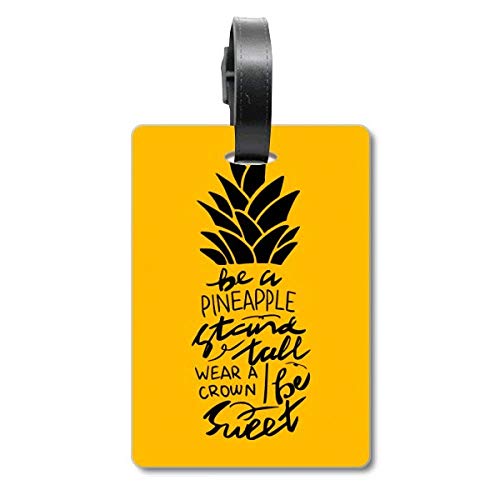 Étiquette de valise ananas jaune idée cadeau voyage originale