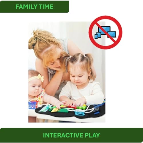Image of Panda Quiet Activity Book, 12 Basic Skills. Buckle Board for Toddlers. Developing Motor, Cognitive, and Sensory Skills. Zipper Button snap Toy. Basic Life Skills for Toddlers