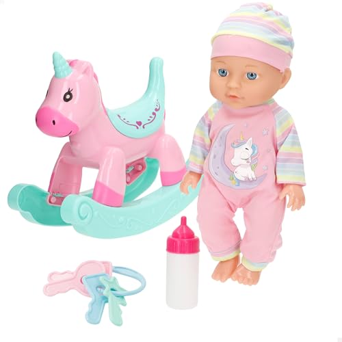 ColorBaby Colorbaby's Boneco para bebé, com 30 cm, inclui balanço, biberão, pontas articuladas, bonecas para meninas, brinquedo menina 24 meses, brinquedos meninos 2 anos (39346)