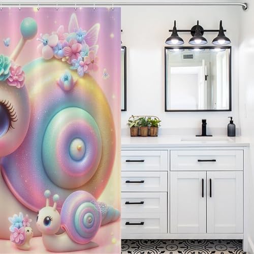 Rideau de douche imperméable salle de bains lavable 140x183cm - 5