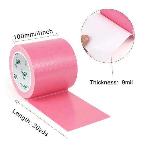 Image of BOMEI PACK 1Pack 4inch Duct Tape Heavy Duty Waterproof Pink 9Mil 20Yds