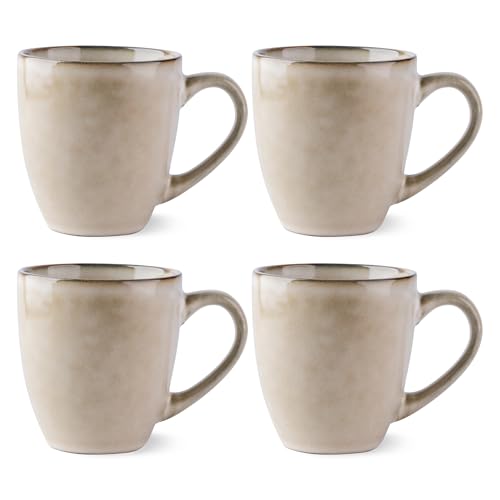 Comparison: Best Ceramic Cup Made Of 9 GBHOME Ceramic Coffee Mugs Set of 4, 12oz Stoneware Coffee Mugs Set For Dad Mom Women MEN, Light Weight Ceramic Coffee Cups for Latte/Tea/Beer/Hot Cocoa, Dishwasher & Microwave Safe,Cappuccino