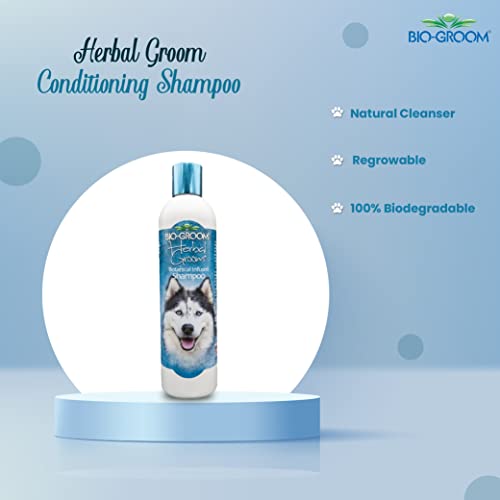 Image of Bio-Groom Herbal Groom Conditioning Shampoo for Dogs, Replenish Dogs Moisture and Maintain Coat Healthy, Silky, Shiny, Nourishes Skin and Keep Them Smelling Fresh, 355 ml | Herbal conditioning shampoo for healthy skin and shiny coat.