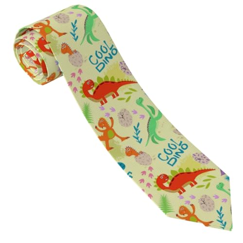 Printed Cute Dinosaurs 2 Men'S Tie Fashion Classic|Elegant|Stylish Neckties Skinny Neckties Gentlemen Causal Formal Occasion Office Wedding Office Work Universal Fit