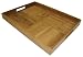 Simply Bamboo Brown Large Ribbed Rectangle Bamboo Serving Tray - 20"