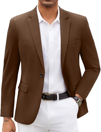 COOFANDY Mens Blazer Jacket One Button Casual Suit Jackets Stretch Knit Sport Coat