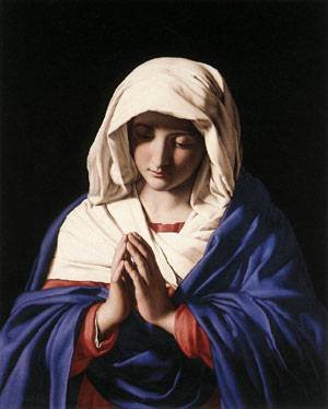 Peinture à l'huile reproduction Sassoferrato The Virgin in Prayer grand format 36x48