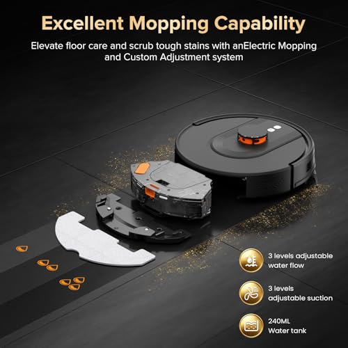 Image of Robot Vacuum and Mop Combo with Self-Emptying, Customizable Map Cleaning with LiDAR Navigation