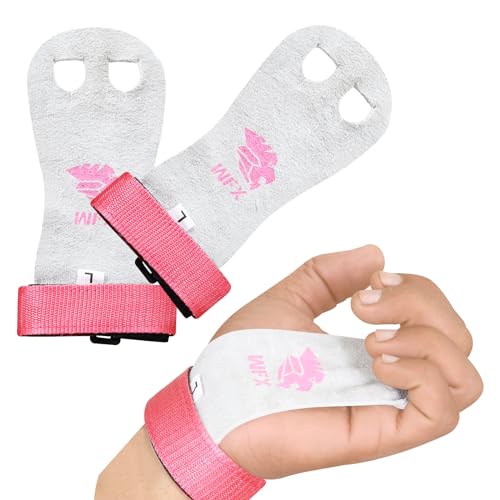 WESTWOOD FOX GEAR Impugnature per palmi in Pelle, impugnature per Ginnastica, Polsini, impugnature per trazioni, Allenamento, Protezione per i palmi, Cinghie da Polso per Ragazze, Bambini, Giovani,