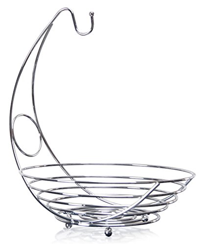 Healthy Clubs Chrome Banana Hanger Tree Holder Fruit Bowl Stand Storage Hook Apple Orange Fruit Bowl / Fruit Holder