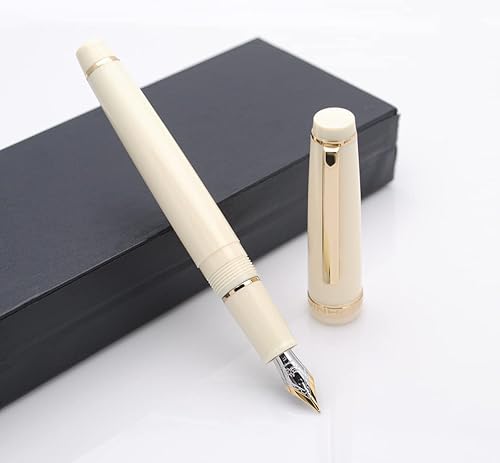 Miniatura 4 de JINHAO 82 - Pluma estilográfica con clip dorado (punta F 0.020 in, blanco marfil)