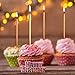 50 Pieces Birthday Cake Candles Thin Cake Cupcake Candles in Holders for Birthday Wedding Party Decorations Supplies(Rose Gold,Long)