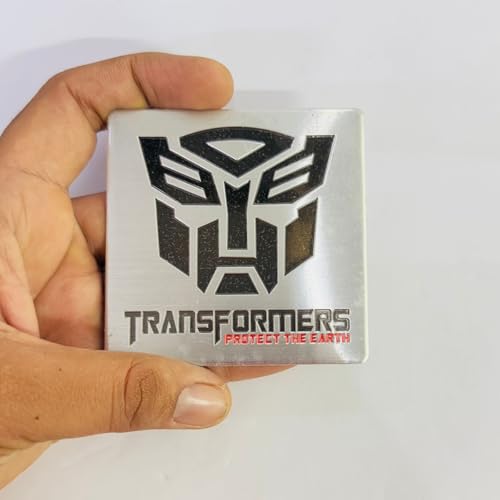 Image of Emblems for Car & Bike Metal Lo.go and Grill Me.tal Lo.go, Auto Accessories for Car Emblem 3D Badge Auto Racing Sport Sticker Grand Tourer Decal. (Trans-FORMERR Square Slim Sticker)