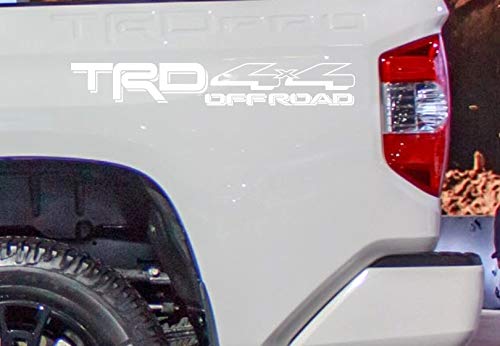 Coza 4 x 4 Decal Sticker Compatible with TRD Tacoma Tundra or Any Toyota Truck Pair Set of 2 White Matte