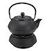 Hervidor de Agua de Hierro Fundido, Tetera Japonesa de Hierro Fundido de 800 Ml con Tapete, Tazas Calentadoras, Colador de Tetera de Té Suelto, Tetera para Estufa