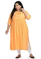 AnjuShree Choice Women Plus Size Nyra Cut Kurti Orange