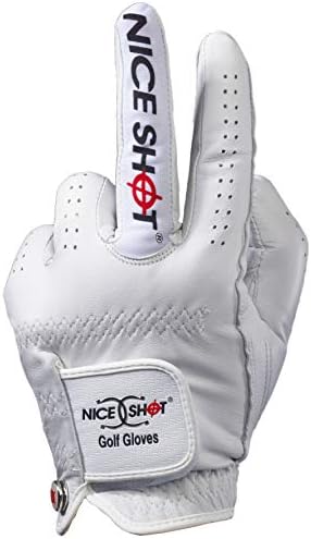 Nice Shot The Bird Golf Glove White Cabretta Leather Men's Left Hand - Medium