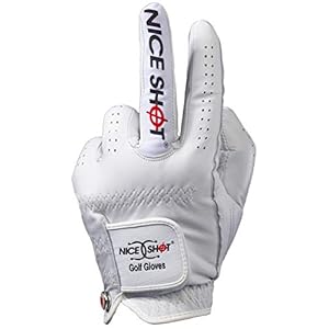 Nice Shot The Bird Men’s Golf Glove in Premium White Cabretta Leather