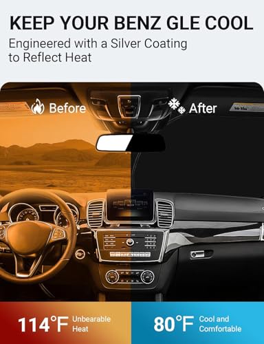Image of Proadsy 2026 Upgrade Front Windshield Sunshade Foldable Sun Shade Sun Visor Custom Fit 2016-2019 GLE-Class Accessories