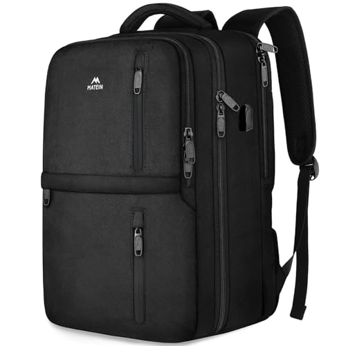MATEIN Grande Zaino da Viaggio Aereo 55x40x20, Bagaglio a Mano per PC 18.4 Pollici Zaino Viaggio...