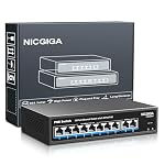 NICGIGA – 8 Port PoE Switch Unmanaged mit 8 Ports 100 Mbit/s PoE+@120 
