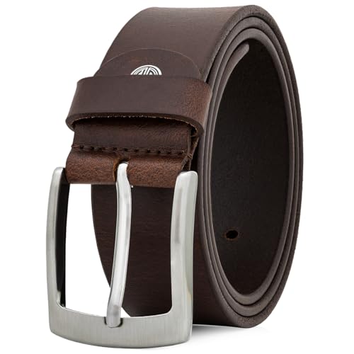 LINDENMANN Gürtel Herren Vollledergürtel aus Büffelleder, 40 mm breit, kürzbar, Gürtel, Ledergürtel, Jeans-Gürtel, XL, dunkelbraun, Farbe/Color:braun, Size US/EU:Waist Size 43.5 IN XL EU 110 cm